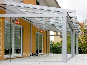 Glashaus - Kaltwintergarten  mit Sonnenschutz-Markisen, Infrarotheizstrahler, LED-Beleuchtung, Schiebeverglasung - von Kwozalla aus Sachsen