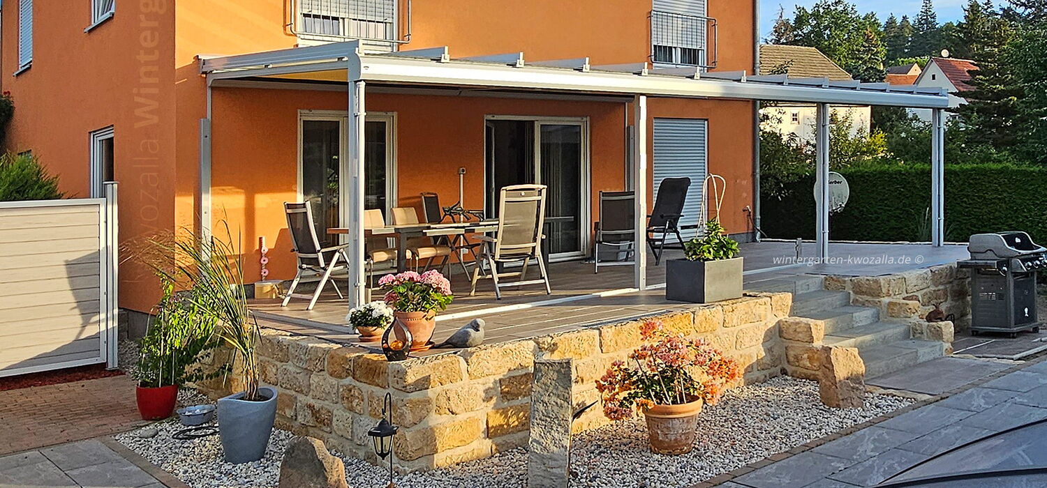 Terrassenüberdachung, Terrassendach Glas/Alu von Kwozalla - Referenz